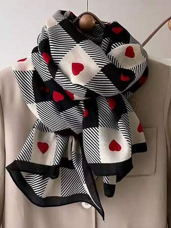 1条心形围巾披肩，新款时尚保暖围巾