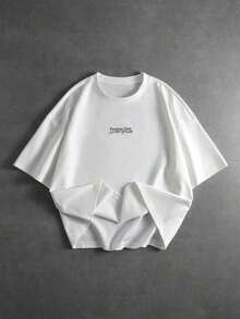 Manfinity Streetrush Manfinity Streetrush Men's Colorful Summer Fruit Print Relaxed Fit T-Shirt, Comfortable Oversized T Shirt, Graphic Cropped Graphic Tee, Men  Graphic Tees ,Street Wear, Graphic Tees Crop Cropped T Shirt Graphic,Hip-Hop Street,Boy Friend Gifts,Graphic Tees Men - 白色 4 - 查看 8