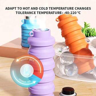 Silicone Collapsible Water Bottle Lightweight Durable Sport Water Bottles For Camping Hiking Outdoor Indoor Sport