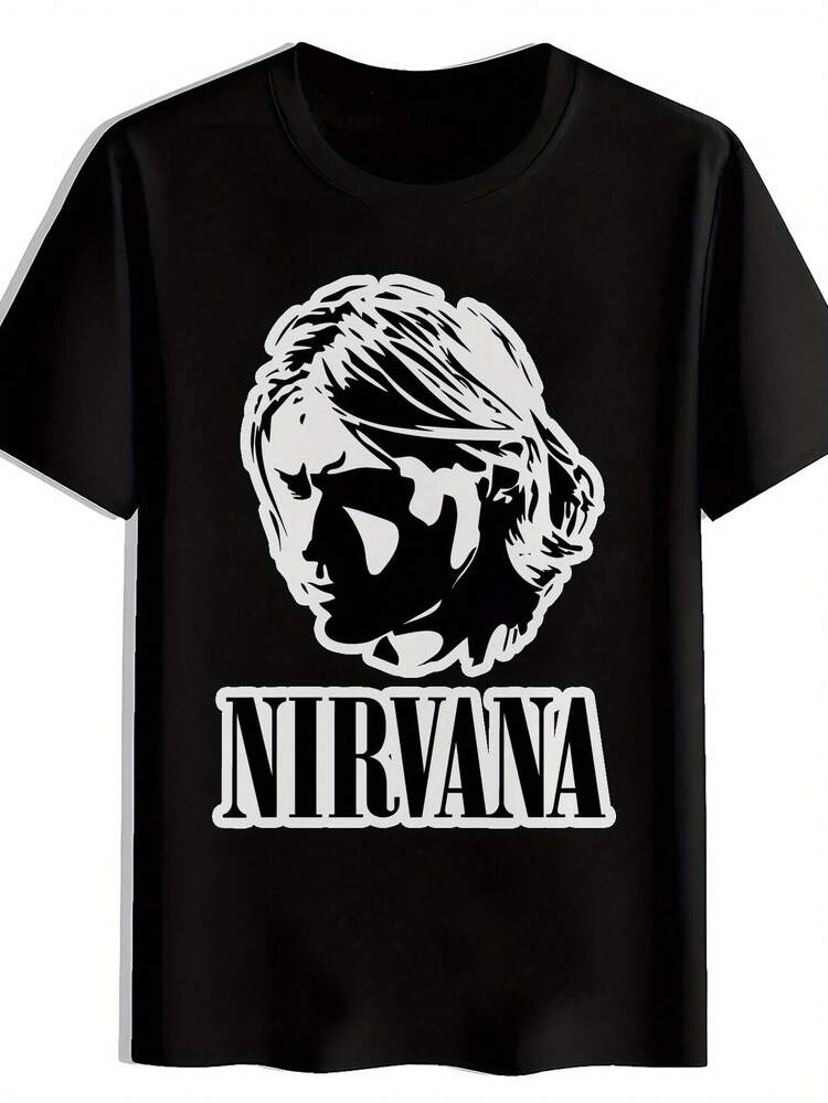 Camiseta Gráfica Negra para Hombre - Manga Corta Cuello redondo. Top Casual de Verano con Calavera; Diseño de Cabello. Tela de poliéster suave. Ideal para fanáticos del rock y metal. Camiseta Rock Tee con Estampado de Calavera, Camiseta Ligera - Negro - Añade 1