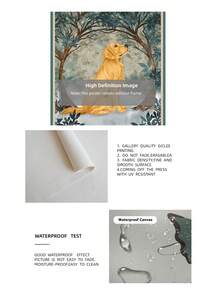 1张无框金毛犬爱心海报，“从前有个女孩爱金毛犬……那就是我！”印刷品，充满奇思妙想的爱狗人士墙饰，可爱小狗卧室装饰，宿舍必备，送给养狗人士的礼物，唯美动物海报 - 彩色 - 查看 9