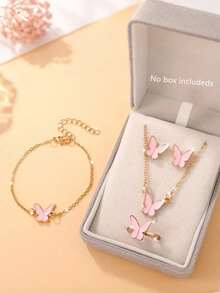 6/5 piezas Reloj de cuarzo elegante con esfera en forma de corazón con diseño de fuegos artificiales, adecuado para que las mujeres lo usen, combinado con un conjunto de joyería de mariposa que incluye collar, pulsera, anillo y aretes, perfecto como regalo de cumpleaños/festivo para mujeres, adecuado para la vida diaria como volver a la escuela, fiestas y viajes. Regalos de Navidad, temporada de graduación, Día de San Valentín, regalos perfectos para damas - Multicolor - Ver 14