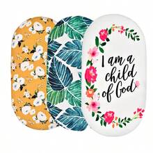3-pack stretchiga babysänglakan set andningsbara mysiga liggdelslakan universal passform standardmadrass ovala rektangulära vagglakan för babypojkar flickor unisex 32"x16" - Multifärgad - Visa 4