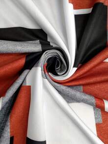 大码口袋印花夏季连衣裙，适合度假、日常休闲穿着，春夏百搭，无袖几何印花连衣裙，优雅大方。 - 彩色 - 查看 4