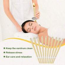 2/5/10/25/50pcs Ear Cleaning And Ear Wax Removal Kit - Include Ear Candles, Flame Retardant Trays And Cleaning Sticks - Home Spa Ear Care Tools