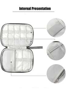 1pc Creative New Fashionable Cute Minimalist Large Capacity Digital Storage Bag, Thickened Waterproof Shockproof Anti-Pressure Wear-Resistant Digital Accessories Organizer Bag, Electronics Protective Case, Multi-Function Storage Bag, Cosmetic Bag, Coin Purse, Compact And Portable, Can Store USB, Data Cables, Chargers, Cards, Pens, ID Cards, Earphones And Other Items, Suitable For Travel, Business Trip, Office, Meeting Room, Study, Library, Hiking, Vacation, Outdoor, Student Dormitory Essentials Camera Case Camera Bag Charger Case Packing Cubes For Women For Men Charger Bag - Multicolor - View 10