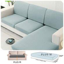 1pc Solid Color Silky Elastic Sofa Cushion Cover, Modern Minimalist Design, Suitable For All Seasons - Light Grey - View 18