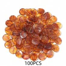 10-100 piezas/paquete Cuentas de ámbar acrílicas asimétricas, cuentas espaciadoras de formas múltiples, cuentas de joyería de moda casual para otoño/invierno en color marrón, cuentas sueltas para manualidades, pulseras, collares, joyería, decoración, colgantes, al por mayor - forma irregular de color ámbar - Ver 15
