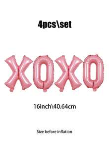 4个/套 XOXO 字母气球，适用于婚礼、婚礼场地装饰、求婚派对装饰、婚宴装饰、背景装饰、新娘送礼会装饰、生日派对装饰、情人节 DIY 装饰、情人节派对 - 彩色 - 查看 13