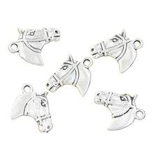 5pcs DIY Retro Zinc Alloy Horse Head Pendants Vintage Animal Horse Charms Suitable For DIY Bracelets, Earrings, Necklaces, Handmade Jewelry, Making Pendants 21MM*16MM - Multicolor - View 3