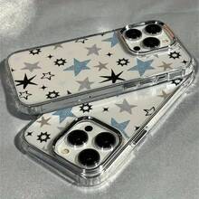 Estuche de Teléfono Suave y Elegante: Funda Protectora de TPU con Patrón de Estrella de Cinco Puntas y Doodle Colorido de Pantalla Completa |   Funda de Teléfono a Prueba de Golpes |   Adecuado para / X / XS / 11 Series y modelos 12 / 13 / 14 / 15 Funda Protectora Transparente Antirrayas Chic Suave: Eleva el Estilo de tu Teléfono - 1 pieza - Ver 6