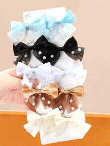Bộ 10 kẹp tóc nơ vải đính ngọc trai màu Macaron, thiết kế nơ 3D với ngọc trai trang trí, nhiều màu Macaron - Phù hợp cho bé gái và phụ nữ, ngọt ngào, mộng mơ, nữ tính, thích hợp cho sử dụng hàng ngày, hẹn hò, tiệc tùng, dã ngoại mùa xuân, quà tặng ngày Valentine, quà tặng năm mới 2026, mùa hè, kỳ nghỉ, du lịch. - Nhiều màu - Xem 3