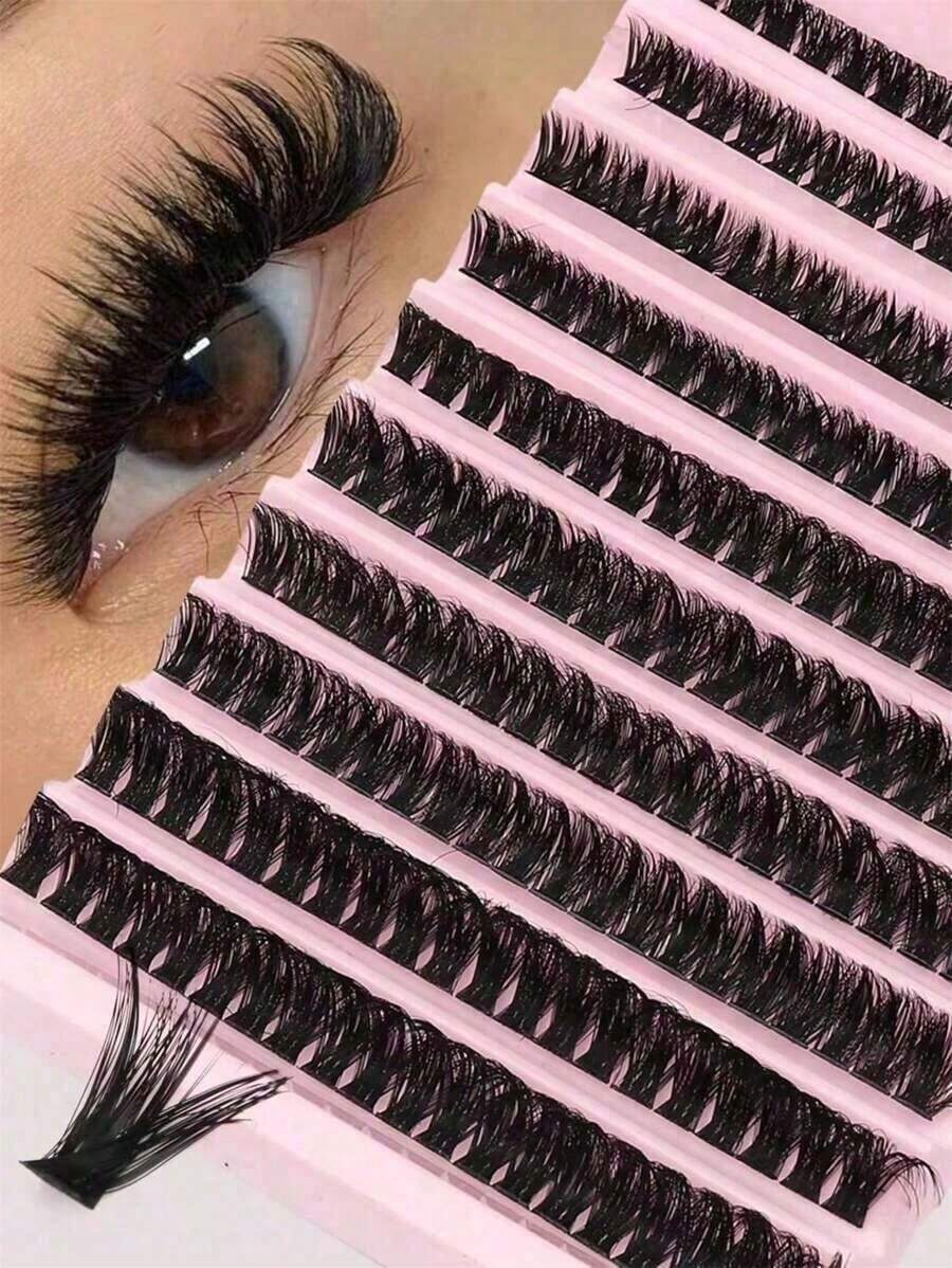 200pcs DIY Sh Extension K - D Curl Cluster Shes Wh Applicator Ls For Natural Volume & Effortless At-Home Application (Salon-Sh Effect) - D - 查看 1
