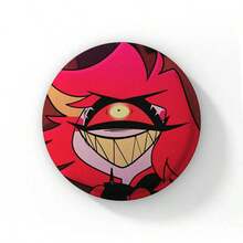 58mm Funny Pop Anime Hazbin Button Pin Creative Fun Cartoon Alastor Vox Husker Badge Brooch Bag Decor Fans Collect Gift - 58 mm - View 14