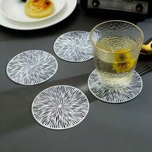 1/6pcs PVC Placemats Set, Suitable For Kitchen, Dining Table, Indoor/Outdoor, Washable, Heat-Resistant, Easy To Wipe, Also Can Be Used As Coasters, Applicable For Camping, Holidays, Weddings, Parties, Etc. - Silver - View 7