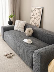 1pc Modern Minimalist Large Leaf Pattern Jacquard Sofa Cover, Full Coverage Pet-Friendly Seat Cushion Slipcover, Fits 1-5 Seat Sofa, Machine Washable, Suitable For All Seasons - Multicolor - View 11