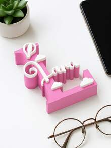 1 pezzo Targa decorativa personalizzata a forma di mongolfiera con lettera, decorazione personalizzata con iniziale del nome, motivo a nuvole, stampata in 3D, adatta per decorazione della cameretta del bambino e della stanza dei bambini, per neonati, compleanni, Natale e decorazioni natalizie per la casa, regalo personalizzato con lettera - Multicolore - Visualizzare 4