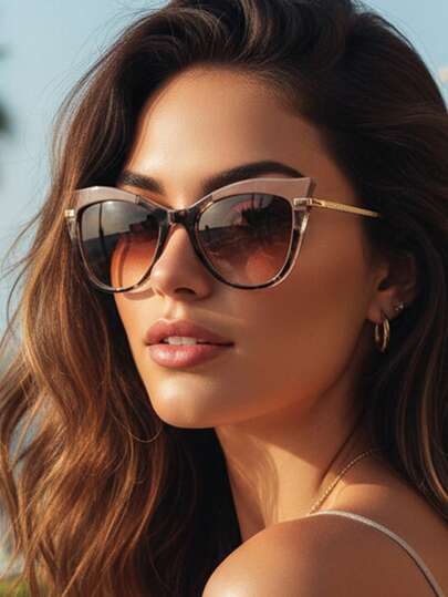 New Retro Large Frame Fashion Fashion Glasses, Asymmetrical Shaped High-End Unisex Eyeglasses Suitable For Daily Wear, Party And Holiday