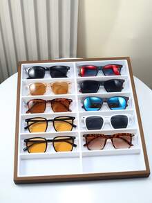 10pcs Square Women's Casual Street Style Fashion Glasses, Made Of Quality Materials To Protect Eyes. Comfortable And Fit Facial Shape, Suitable For Daily Decoration, Reading, Gaming, Computer Use, Back To School Season, Anti-Fatigue - Multicolor - View 7