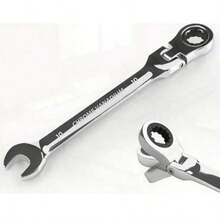 送给丈夫/父亲的礼物，5合1棘轮扳手套装，180°旋转头，多功能，工业级，公制，汽车维修保养手动工具套装 - 隨機 - 查看 8