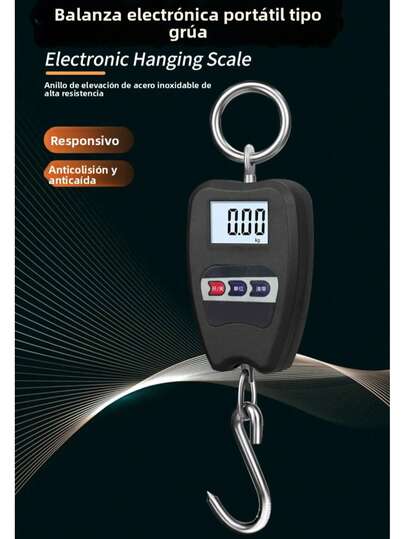 Balanza colgante electrónica capacidad alta precisa, duradera portátil ideal para almacenes, mercados, comerciantes, herramienta de pesaje comercial y hogar