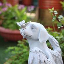 Estátua Memorial de Cão Anjo - Lápide Memorial de Resina para Animais de Estimação no Dia dos Mortos, Adequada para Decoração de Jardim Externo e Gramado, Não Requer Eletricidade ou Bateria, Ideal para Amantes de Cães - Multicolorido - Ver 6