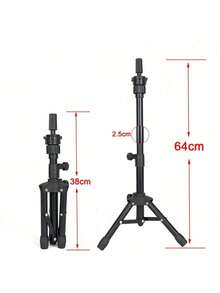 25-Inch Adjustable Tripod Mannequin Head Stand, Wig Stand For Training Heads And Canvas Blocks (Mannequin Head Not Included) - Multicolor - View 11