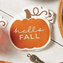 C.R. TW4-24063 Hello Fall Pumpkin - Servilletas desechables de papel de cóctel para Acción de Gracias y Halloween, naranja, 20 unidades, 5 x 5 pulgadas(Servilleta de cóctel) - Multicolor - Ver 2