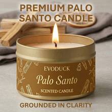 EVODUCK 3盎司 Palo Santo 香氛蠟燭，頂級 Palo Santo 淨化與提升能量蠟燭，適用於冥想、瑜伽，天然大豆蠟，居家祝福，手工奢華靈性禮品，適合新家、生日、自我關懷冬季禮物，送給女性的禮物 - 駝色 - 查看 3