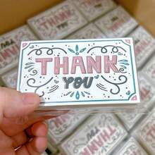 50张复古欧洲、美国、韩国花卉贺卡、烘焙卡、感谢卡 - 彩色 - 查看 6