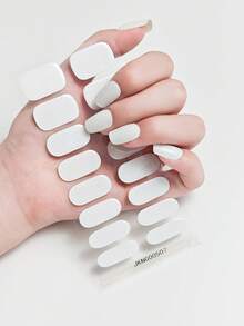 16片半固化凝胶美甲贴纸，秋冬红色自粘全甲凝胶贴纸，兼容所有美甲灯，DIY美甲装饰贴纸，适合女性和女孩在美甲沙龙使用，沙龙品质，易于粘贴，是女性居家DIY美甲的理想之选 - 彩色 - 查看 16