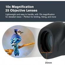 Celestron - Nature 10x25 - para Exteriores y observación de Aves - Óptica de Revestimiento múltiple - a Prueba de Niebla e Impermeable - Blindado de Goma(Monocular) - Multicolor - Ver 3