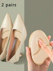 QKC 1 Pair/2 Pairs Apricot Anti-Slip Forefoot Protector Cushion Pads, Suitable For High Heels, Sandals, Women Heels, Black Pumps - Apricot - View 5