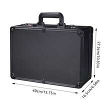 Portable Barber Travel Carrying Case, Large Capacity Organizer For Clippers, Scissors, Combs & Styling Tools, Metal Corner Design, Double Password Buckle, Ergonomic Handle - Black - View 11
