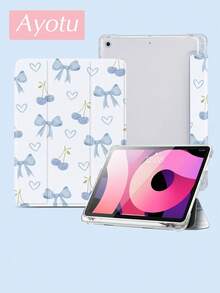 Bow And Cherry 平板电脑保护套，兼容 iPad 7/8/9 代 10.2 英寸，兼容三星 Galaxy Tab A7 10.4 英寸平板电脑，带笔槽，支持自动睡眠/唤醒功能。 - 藍色 - 查看 4