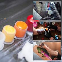 Cốc đựng mực xăm có đế, cốc đựng mực xăm dùng một lần cho trang điểm vĩnh viễn, phụ kiện xăm hình, vật tư xăm hình - Trong sáng - Xem 4
