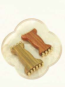 1个20齿金珠按摩滚轮，木质金珠按摩器，面部提拉工具，脸颊和下颌刮痧按摩工具 - 彩色 - 查看 10