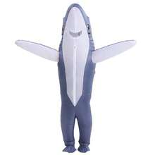 1pc Inflatable Shark Costume, Funny & Silly Dress Up Costume For Adults, Excluding Battery - Multicolor - View 8