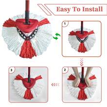 DLAIMI 2/4/6/10片装替换拖布，这款红白条纹旋转拖把将提升您的拖地体验！采用柔软的超细纤维材质（超级柔软耐用），三角形卡扣设计，适用于大多数旋转拖把。超强吸水，快速锁住污垢/污渍，是日常家居地板清洁的理想之选（四季皆宜）！实用家居必备，让每次清洁都成为一种享受！开学季 | 圣诞节 - 彩色 - 查看 7