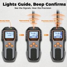 POROMETISTO-DSF01 Detector de pared/vigas de 6 en 1, localiza con precisión agujeros/cables eléctricos activos/metal/vigas de madera, herramienta de detección multifunción para madera/metales ferrosos/no ferrosos - Gris - Ver 7