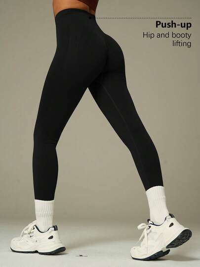 UONNOU 1pc Women's Shapewear Leggings, Shaping Pants, Sports Pants, Tight Pants, Peach Butt Lift, Waist & Abdomen Slimming, Leg Shaping & Slimming, Wrinkle Design To Prevent Embarrassment, Seamless Knit Fabric, Soft & Comfortable, Classic Basic Style, Suitable For Sports, Outdoor Activities, Gym, Yoga, Running, Exercise, Daily Wear, Casual Wear, Work, Street Style, Festivals & Parties, Fashionable Sportswear & Shapewear, All Seasons, Spring/Summer