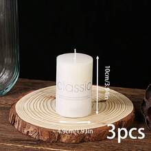 3pcs Classic European Style Ivory White Candles - White - View 8