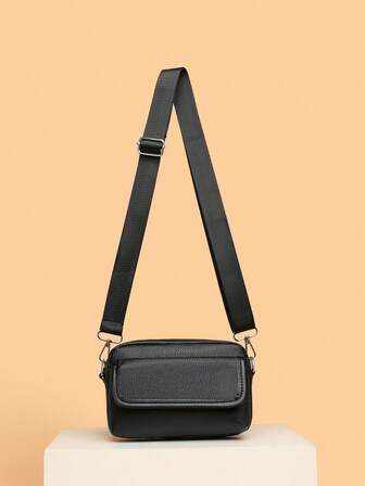 男士PU皮革单肩包，方形斜挎包，防刮耐磨，可装护照、现金、身份证、信用卡，轻便易携，纯色设计，适合通勤/上班，送给丈夫的礼物