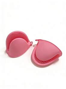 2只/套耐热硅胶手套，微波炉手套，烤箱手套，烹饪、烘焙和烧烤用小手套；厨房必备配件。