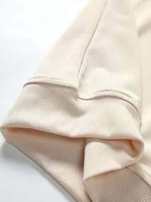 2-Piece 250g Essentials Crewneck Sweatshirt,Graphic Crewneck Sweatshirt,Streetwear,Y2k,Clothes For Men,Crewneck Sweatshirt For Men,Long Sleeve Tops,Fall Clothes For Men,Funny Crewneck Sweatshirt,Men'S Casual Graphic Sweatshirt & Jogger Set - Pink & Black Print Design, Loose Fit, Long Sleeve Pullover With Drawstring Waist, Perfect For Fall/Winter, Comfortable Clothing|Casual Style|Stretchy Fabric - 杏色 - 查看 5