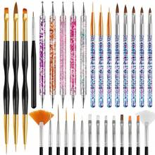 31pcs Nail Art Brushes,Acrylic Nail Brush,Nail Brushes For Nail Art,Nail Art Dotting Tool Set,Nail Art Liner Brush,Nail Dust Brush,Nail Drawing Pens For Beginners And Salon Home Use - 31PCS~黑色 - 查看 2