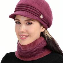 1 pezzo Cappello invernale lavorato a maglia per donne di mezza età/anziane - Rosso/Rosa Multicolore, Sensazione di lusso di alta gamma, Caldo e morbido in pelliccia di coniglio e fodera termica, Design classico con visiera, Casual e minimalista alla moda. Antifreddo per uso quotidiano/ciclismo/esterno, Regalo perfetto per Capodanno/Compleanno/Festa, Accessorio invernale essenziale, Estivo, Spiaggia, Vacanza, Viaggio - nero - Visualizzare 5