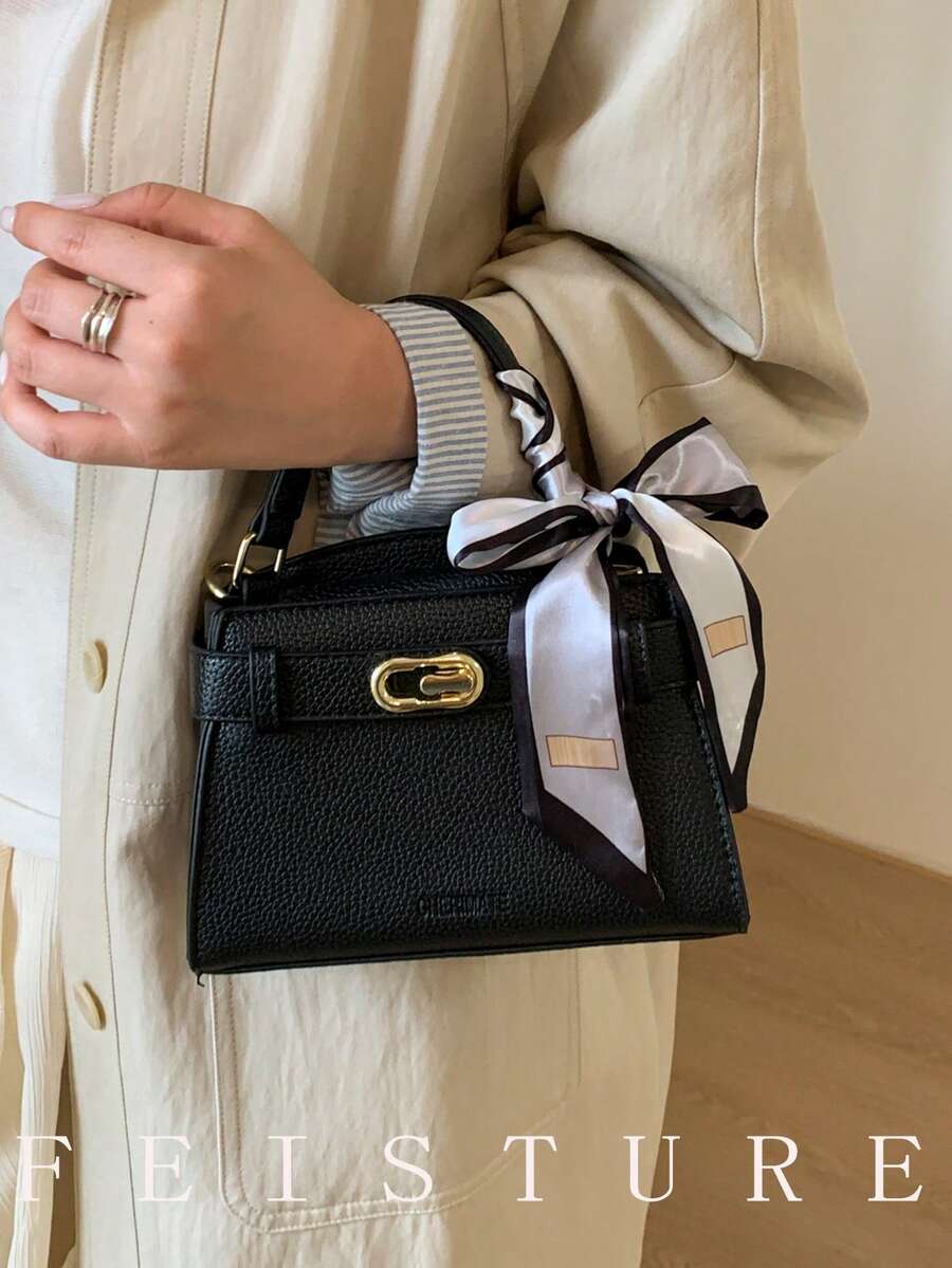 1pc New Women's Silk Scarf Handbag, Retro Shoulder Crossbody Bag, Suitable For Daily Outings, Dates, Commuting