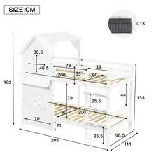 Children's Bunk Bed With Attractive Windows And Roof, Side Safety Rails, Three-Step Straight Ladder, Stable Slatted Bed Bases, Pine + MDF + Plywood, White, 90*200 Cm - White + Solid Wood + Medium-density Fiberboard - View 11