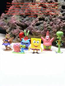 SpongeBob SquarePants 海绵宝宝菠萝屋鱼缸造景全套，小雕像，隐居屋，海绵宝宝装饰，鱼缸装饰 - 彩色 - 查看 14